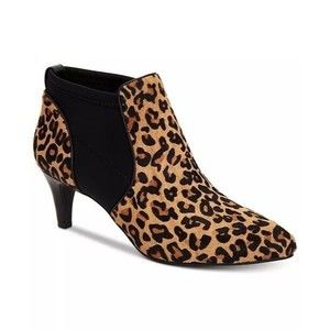 Alfani Hazzel Women's Leopard Print Stretch Step 'N Flex Ankle Bootie Calf 9 M